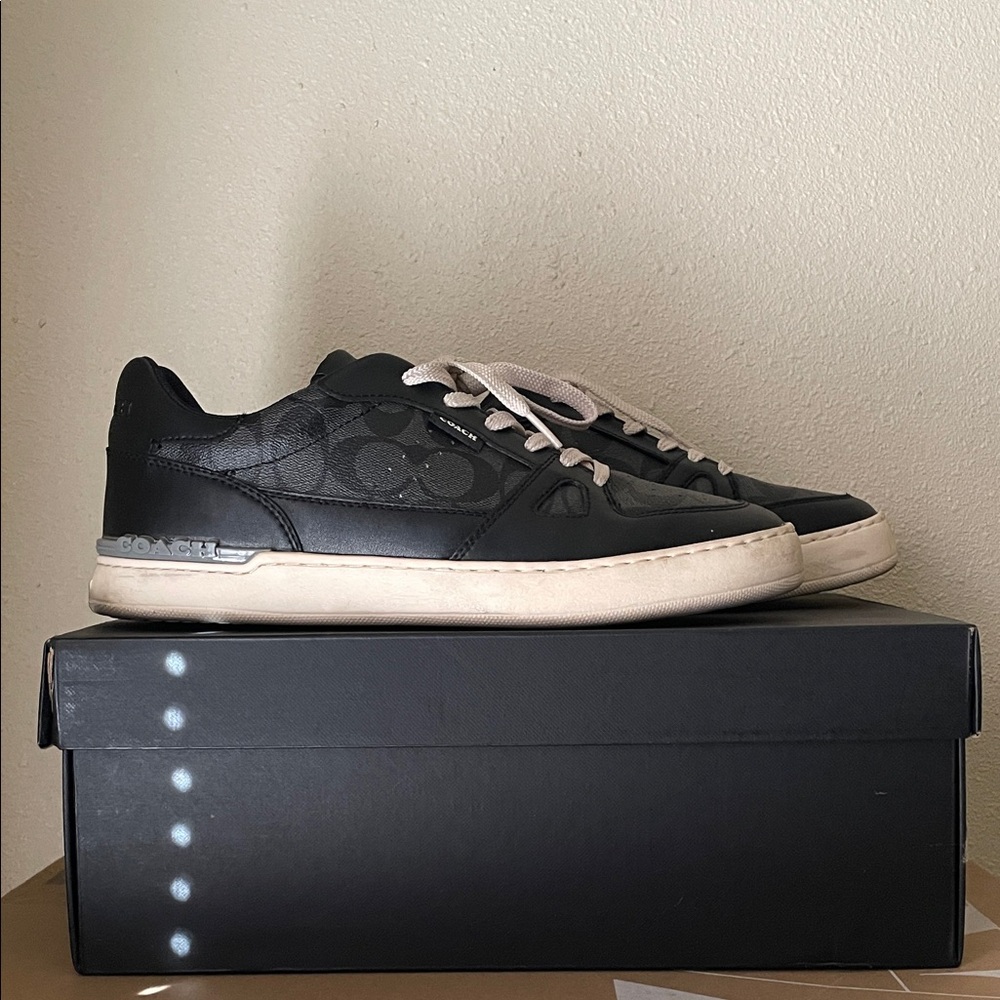 Coach Black Sneakers with Cream Soles